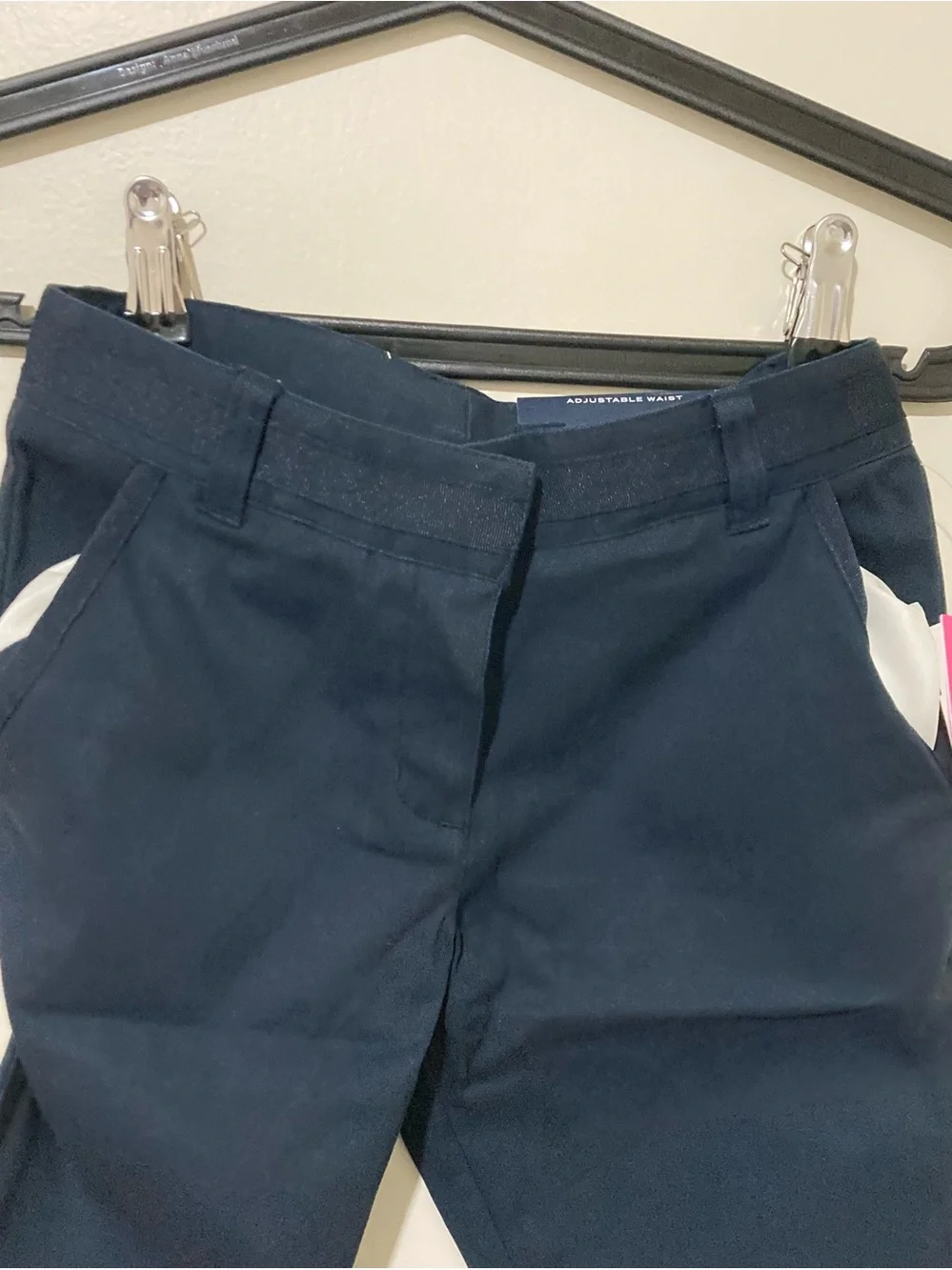 NEW Nautica School Uniform size 8 Regular Skinny Bermuda Shorts Navy + Pockets